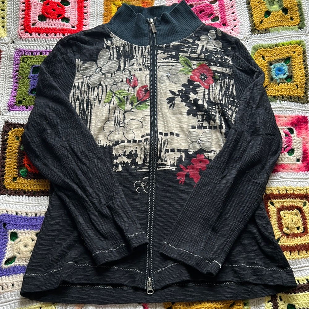 Floral zip up